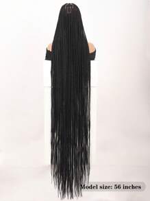 56英寸全双层蕾丝超大号玉米辫盒式假发，带婴儿发，手工超长编织蕾丝前假发，女士合成刺绣蕾丝玉米辫假发，适合日常佩戴 - 彩色 - 查看 5