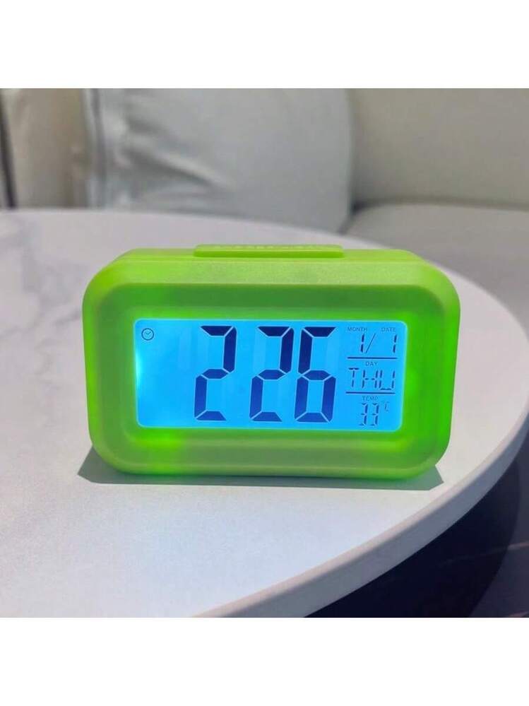 1pc Mini Sveglia * con Luce Notturna - * Sveglia per Studenti con Sveglia * Funzione * Calendario * Termometro Digitale e Retroilluminazione a 5 Secondi (Senza Batteria