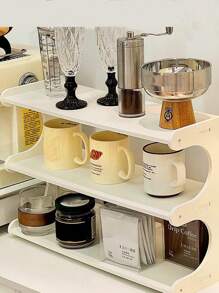 1 Stück Aufbewahrungsständer für den Schreibtisch, Mehretagenregal, Halter für Tassen für Küche/Büro/Zuhause, Zubehör für Kaffeebar, Schreibtischorganizer für Schreibwaren, Kosmetik, verschiedene Dinge