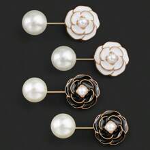 2/4 件隐形服装胸罩纽扣胸甲延长器，衬衫开衫领夹紧固件别针纽扣学校 - 彩色 - 查看 8