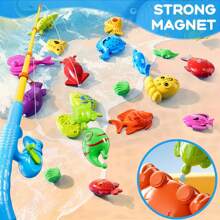 Magnetic Fishing Game Toys For Kids Toddlers 3-5 4-8, Water Table Bathtub Toys With Pole Rod Net Plastic Floating Fish, Water Bath Pool Outdoor Toys For Kids Toddlers Baby Age 3 4 5 6 7 8 Year Old