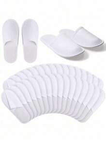1/5/10/20/100pcs Disposable Slippers, Indoor Slippers, Plush Slippers, Disposable Hotel Slippers, Women Men Slippers For Air Travel, Guest Room, Hotel, Hotel Supplies, Cleaning Supplies, Household Gadgets, Back To School Supplies,Suitable For Travel Hotel And Home, Back To School Supplies