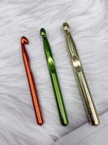 Popular Aluminum Crochet Hooks, 1 Set / 2 Sets / 3 Sets, Multicolor Aluminum Crochet Hook Set, 10mm - 12mm - 15mm Knitting Needles, Suitable For Handicrafts And Yarn Projects, Carpet/Yarn Crochet