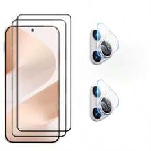 2+2 piezas Protector de pantalla de vidrio templado + Protector de lente de cámara, dureza 9H, anti-arañazos, a prueba de huellas dactilares, compatible con Huawei Pura 70/80, Pura 70 Pro/80 Pro, Pura 70 Ultra/80 Ultra, Y73 - transparente - Ver 11