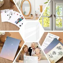 36 Sheets A4 Holographic Paper Sticker Transparent Waterproof Self Adhesive Film 11.X 8.3 Inches (Gem,, Colorful,) - Clear - View 5