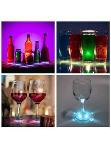 12pcs Multi-Color LED Bar Coasters, 7 Color Options, LED Coasters, LED Coaster Discs, Bottle Lights And Sticker Lights, Party Decorations, Perfect For Parties, Weddings, Birthdays, Bars, Etc. LED Illuminated Coasters, LED Bottle Lights, Bottle Decoration Lights, LED Sticker Coasters, Flashing Coasters, Colorful Flashing Bottle Coasters, Wine Bottle LED Sequin Coasters, Bar And Nightclub Lighting Decor, Events And Party Decorations, Party Supplies, Music Festivals, Valentine's Day, Easter - Multicolor - View 6