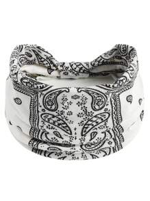 1/4 Stück Damen Bandana im Boho-Stil, Cashew Yoga Sport Stirnbänder, schweißabsorbierende, elastische Haaraccessoires für Damen, breite bedruckte elastische Stirnbänder für Damen