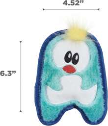 Outward Hound Durablez Minis Stuffing-Free Squeaky Interactive Dog Toy, Tough Plush, Pig, Pink, XS - Blue Penguin - 查看 6