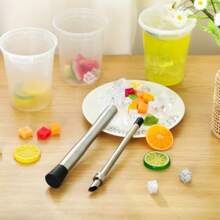 2 Pcs Straw Puncher And Muddler For Lemonade Plastic Lids Cups Straw Hole Puncher 304 Stainl Steel Muddler Fresh Squeezed Lemonade Stand Supplies