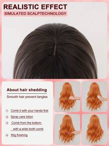 XYUNMI Fashion Ombre Brown Long Straight Bob With Bangs 16 Inch Highlight Blonde Wig Lightweight Breathable Women's Heat Resistant Synthetic Wig Suitable For Daily Wear Party Role Playing Photoshoot Beautiful Natural Lively Cute Short Hair