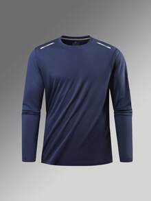 3pcs Men's Basic Long Sleeve T-Shirts, Solid Color Sports Quick-Dry Undershirts, Lightweight Breathable Fitness Running Tops, Fall Clothes - Multicolor - View 5