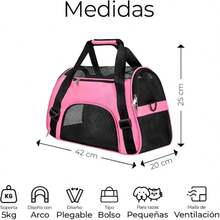 maleta transportadora de gatos, cómoda, práctica, correa, suave, tela de malla - Rosa - Ver 6