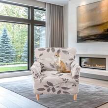 Local Delivery - Banquet Armchair Slipcover Printed Chair Covers With Arms Stretch Club Chair Slipcover Soft Armchair Sofa Covers Anti-Slip Furniture Protector For Dogs Pets Home Living Room Decor, 14 - A1 - 查看 6