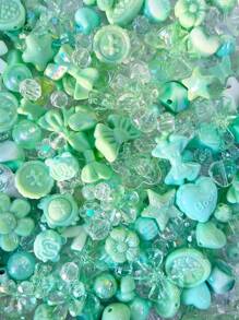 50/100g Cuentas acrílicas de colores variados, en formas de flores, lazos, estrellas y corazones, para hacer joyas, pulseras, collares, cadenas de teléfono móvil y accesorios hechos a mano