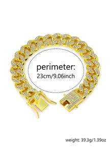 A Hip-Hop Punk Cuban Style Stainless Steel Full Diamond Bracelet, Suitable For Daily Wear, Street Travel And Other Occasions, And Also A Surprising And Exquisite Small Gift - Hip Hop Stainless Steel Diamond Bracelet - View 10