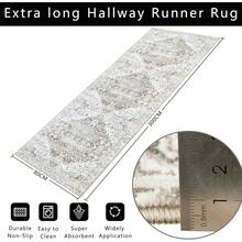 1PCS Hallway Runner Non Slip Runner Rugs For Hallway 80x300cm Extra Long Washable Grey Vintage Kitchen Hall Carpet Floor Rugs For Entryways Bedroom Laundry - Light Brown - View 3