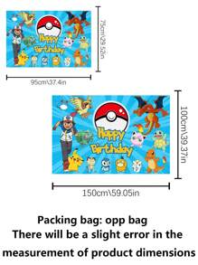 pokemon Pokemon Pikachu Background Cloth, Cute Cartoon Pikachu Photo Background Banner, Birthday Party Decoration Banner, Photo Background Cloth, Party Supplies, Party Tablecloth, Party Decorations, Party Small Gifts Christmas, Halloween, Festival Supplies, Festival Decorations, Thanksgiving, Back-To-School Season, Autumn And Winter