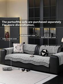 1 Peça Almofada Antiderrapante Personalizada e Elegante para Sofá, Tecido de Capa de Sofá Simples em Preto e Branco, Almofada Antiderrapante e Resistente a Arranhões de Animais de Estimação para Assento de Sofá, Adequada para Decoração de Sofá e Capa Protetora em Quartos, Salas de Estar e Escritórios, Estilo Popular Nórdico, Lavável em Máquina durante Todo o Ano