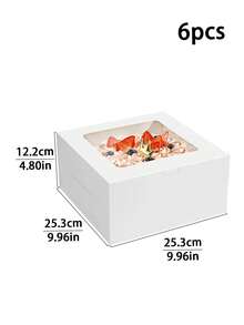 3 قطع/6 قطع/12 قطعة علبة كيك مع نافذة شفافة، علبة مافن، علبة تغليف كب كيك ورقية، علبة طلب الخبز، علبة تارت، علبة معجنات، علبة تغليف بسكويت وكيك، علبة مافن، علبة معجنات، كيك بشكل نجمة الثلج - أبيض - مشاهدة 19