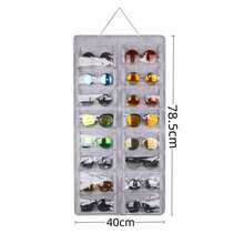 Sunglasses Organizer Storage, Hanging Wall Pocket Glasses Organizer - Sunglass Organizer Holder Eyeglass Display With Sturdy Rope(NO Hooks ) - 灰色 - 查看 5