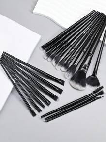 28pcs Ultimate Makeup Brush Set With Large Powder, Blush, Contour, Foundation, Concealer & Eyeshadow Brushes - Includes Water Drop Beauty Sponge, Thumb Puff & Triangle Puff - Nylon Bristles For All Skin Types