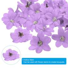 Faux Silk Multi-Layered Handmade Artificial Flowers Purple White Pink Bulk - Purple - View 4