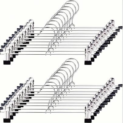 10个/5个带夹子的衣架，适用于悬挂裤子、胸罩、围巾和内衣。非常适合在衣柜、壁橱、卧室、阳台和宿舍使用。