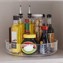 360°   回転トレイレイジースーザン冷蔵庫オーガナイザーターンテーブル収納トレイクリア食品収納オーガナイザースパイスラックキッチンオーガナイザー - 緑-S - チェックする 3