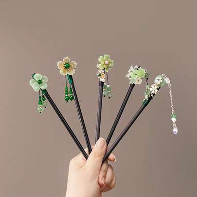 4个随机复古风流苏发簪，汉服发饰，中国传统服饰