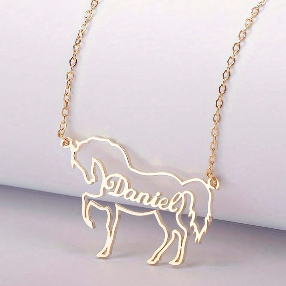 Collar personalizado con nombre de mascota de caballo, collar conmemorativo de animal, accesorios para caballos, regalo para amantes de los caballos,