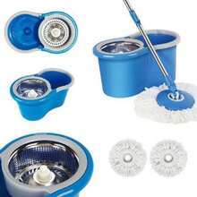 Balde Mop Centrifuga Inox Esfregão Com 2 Refis