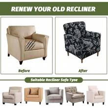 Local Delivery - Banquet Armchair Slipcover Printed Chair Covers With Arms Stretch Club Chair Slipcover Soft Armchair Sofa Covers Anti-Slip Furniture Protector For Dogs Pets Home Living Room Decor, 14 - 25 - 查看 8