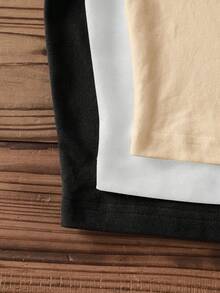 Camiseta de manga corta para mujer, de algodón puro, con cuello redondo, estampado de leopardo, letras inglesas y estampado de Nueva York, en paquete de 3 unidades. - Multicolor - Ver 3