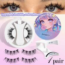 MAGEFY 1 Set CC Curl magnetische Wimpern Kit - mit magnetischen Clips, Fuchsaugen-Wimpern, einteilig, tragbar, natürlich aussehende wiederverwendbare Kunstwimpern mit starkem Magnet, ohne Kleber und ohne Augen-Make-up-Entferner, der runde Magnet sorgt für einen bequemen ganztägigen Sitz, 6-12mm Kunstmink-Wimpern, wasserfest, verlängerter Wimpernschwanz vergrößert beide Augen, Sommertravelessentials 2025, Geschenkidee für den Urlaub, Strandurlaub, Campingtrip