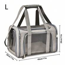 1pc Portable Cat Carrier Bag, Foldable Pet Tote With Breathable Mesh, Suitable For Small Dogs And Cats Cat Carrier Cat Bag - Grey - View 11