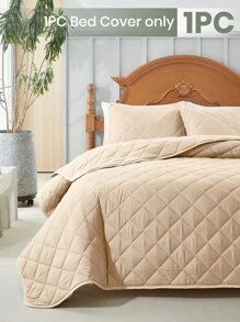 1 capa de cama de verão, roupa de cama, colcha aconchegante e fresca, colcha de verão com xadrez diagonal bege, colcha com ar-condicionado, roupa de cama macia e respirável, colcha fina confortável e suave para a pele, decoração de quarto, adequada para camas de solteiro, casal, king, queen de todos os tamanhos, adequada para o verão, capa de cama macia e leve para dormitório, tecido para casa, lavável à máquina, presente de Natal perfeito, temporada de volta às aulas