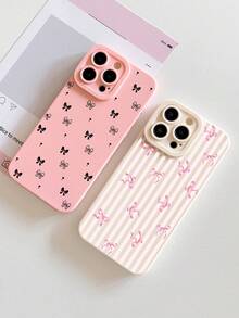 Bộ 3 ốp lưng điện thoại chủ đề Dopamine với thiết kế nơ, bảo vệ ống kính camera 360 độ, tương thích với iPhone 13/15/16/16 Pro Max/14 và dòng Galaxy, phiên bản quốc tế, không phải phiên bản nội địa. - Nhiều màu - Xem 5