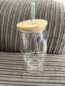 伴娘求婚礼物伴娘礼物新娘送礼会 16 盎司玻璃杯化妆包、婚礼装饰、家居装饰、房间装饰派对礼品 - bridesmaid - 查看 6