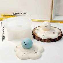 1 pieza Molde de vela de muñeco de nieve que se derrite para Navidad, molde de silicona para manualidades, yeso, resina, jabón hecho a mano