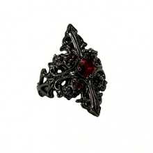 1pc Gothic Cross Ring, Medieval Punk Open Adjustable Black Ring, Motorcycle Club Jewelry Accessory Gift - Ring - View 8