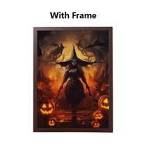 (帆布海报可选框架) 1 件哥特式魔法黑猫海报万圣节墙艺术帆布装饰海报家居房间，适用于家居装饰墙面装饰