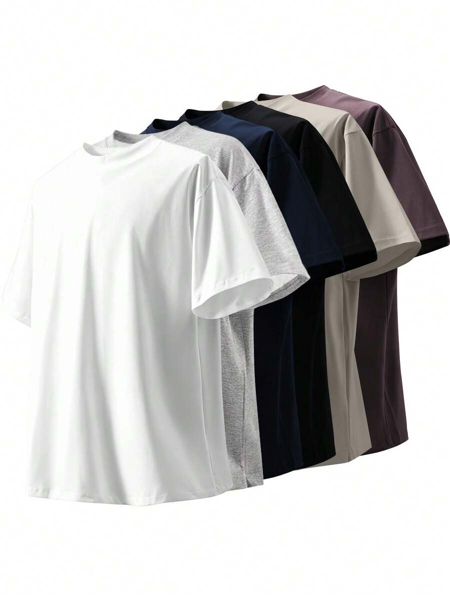 Women's Solid Color Short Sleeves, 220g Weight, 100% Cotton, Comfortable To Wear, Very Suitable For Running, Leisure Or Outdoor Entertainment, Fitness,Comfort Fit Short Sleeve Classic Cotton T-Shirt Women's Casual Short Sleeve Top - trắng - Xem 1