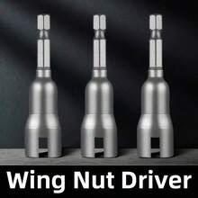 2pcs/1pc Hex Nut Adapter, Butterfly Bolt Socket Wrench, Electric Screwdriver Accessories, Tool Slot, Slotted Hex Shank Butterfly Wrench, Slotted Socket Wrench, Electric Drill Butterfly Socket Tool, Butterfly Nut Socket - Multicolor - View 11