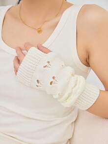 Fingerless Arm Warmers For Grunge Punk Style Accessories - White - View 4