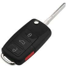 Carcasa plegable para llave remota con hoja sin cortar de 2/3/4 botones para VW Golf, Passat, Polo, Jetta, Touran, Bora, Sharan - Múltiples estilos - Ver 16