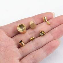 20 Buah Gesper Tali Kulit Gantung Stainless Steel, Tutup Ujung Datar Berlapis Emas, Cocok untuk Aksesoris Pembuatan Kalung, Gelang, dan Perhiasan DIY - gesper tali - View 5