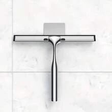 1 pieza Rasqueta de acero inoxidable para vidrio, 1 pieza Rasqueta profesional de acero inoxidable con hoja de silicona, herramienta de limpieza multiusos para baño, cocina, piso y superficies de vidrio, limpieza de ventanas, raspador para el regreso a clases