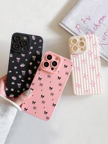 Bộ 3 ốp lưng điện thoại chủ đề Dopamine với thiết kế nơ, bảo vệ ống kính camera 360 độ, tương thích với iPhone 13/15/16/16 Pro Max/14 và dòng Galaxy, phiên bản quốc tế, không phải phiên bản nội địa. - Nhiều màu - Xem 4