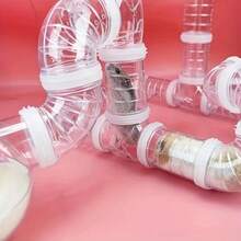 Hamster Tunnel Toy - 3pcs Connectable Plastic Pipe Cage Exercise Tubes - Multicolor - View 2