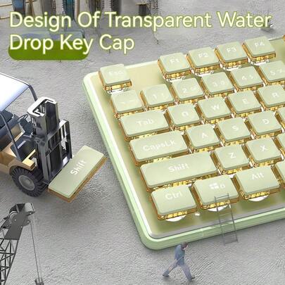 EWEADN V3 游戏有线键盘机械手感 LED 背光，紫色办公键盘静音全尺寸，人体工程学设计键盘纤薄，便携式电脑外设配件，兼容 Windows/笔记本电脑，适合游戏玩家